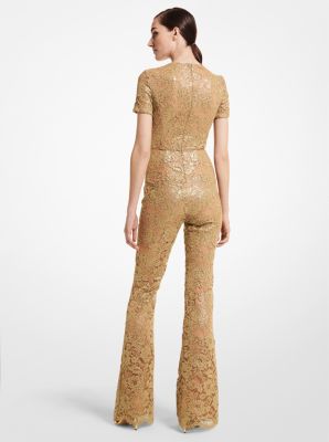 Metallic Floral Lace Jumpsuit image number 1