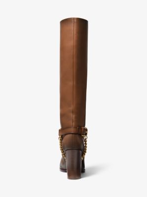 Arlette Embellished Burnished Leather Boot in LUGGAGE | Michael Kors