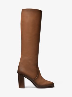 Arlette Embellished Burnished Leather Boot in LUGGAGE | Michael Kors