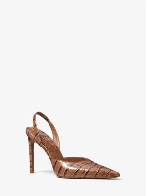 Pumps Martine aus Leder mit Krokodilprägung in MAHAGONI | Michael Kors