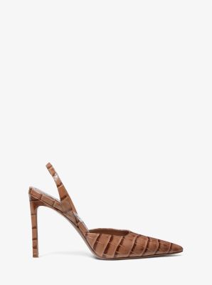 Pumps Martine aus Leder mit Krokodilprägung image number 1