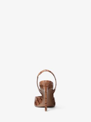 Pumps Martine aus Leder mit Krokodilprägung in MAHAGONI | Michael Kors