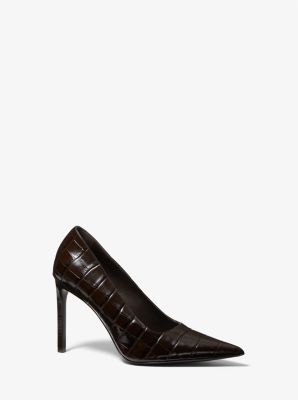 Martine Crocodile Embossed Leather Pump Michael Kors