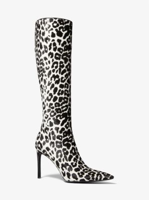 Tatjana Leopard Print Calf Hair Boots | Michael Kors