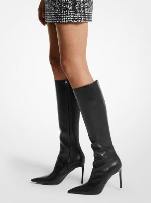 Michael kors april on sale leather and knit boot