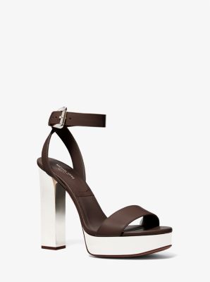 Sandalia Anabelle de piel con plataforma in CHOCOLATE | Michael Kors