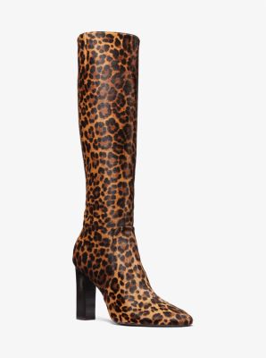 Leopard print calf hair hot sale booties