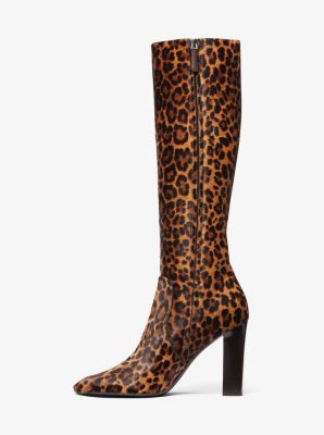 Michael kors hot sale leopard boots