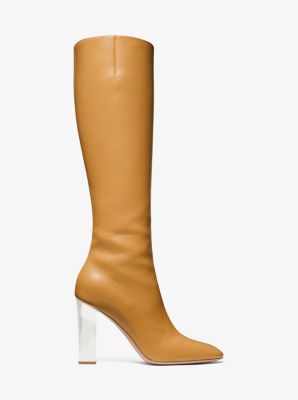 Michael kors brown leather boots sale