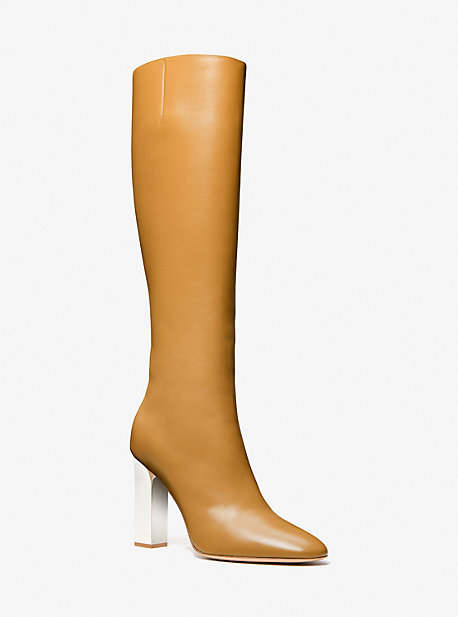 Michaelkors Carly Leather Boot,CAMEL