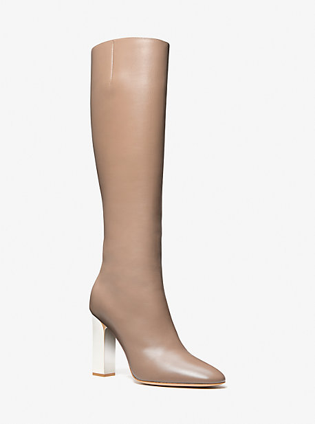 Michaelkors Carly Leather Boot,TAUPE