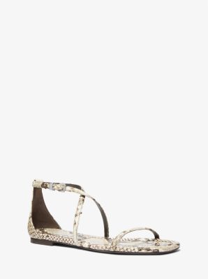 Polly Python Embossed Leather Sandal