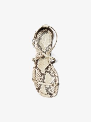 Polly Python Embossed Leather Sandal