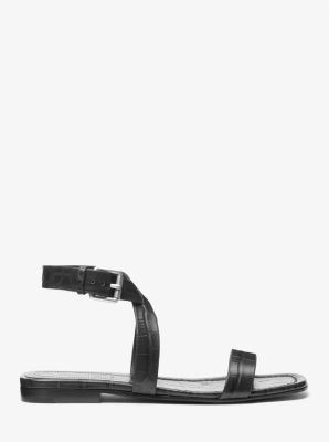 Bridgette Crocodile Embossed Leather Sandal image number 1