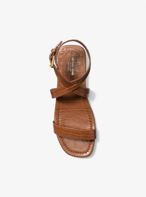 Bridgette Crocodile Embossed Leather Sandal image number 2