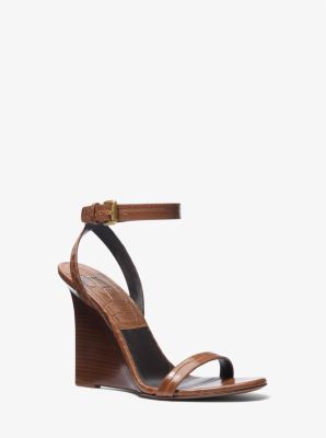 Claudia Crocodile Embossed Leather Wedge Sandal image number 0