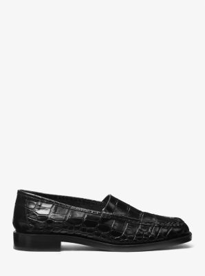 Carolyn Crocodile Embossed Leather Loafer