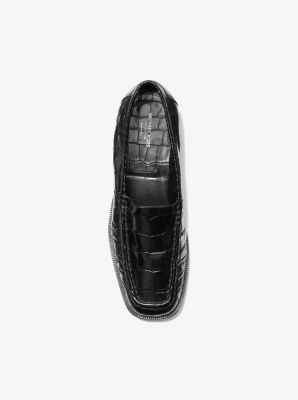 Carolyn Crocodile Embossed Leather Loafer