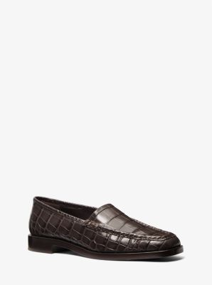 Mocassin Carolyn en cuir effet crocodile en relief