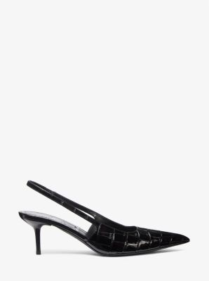 Emma Crocodile Embossed Leather Slingback Pump image number 1