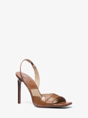 Marisa Crocodile Embossed Patent Leather Sandal