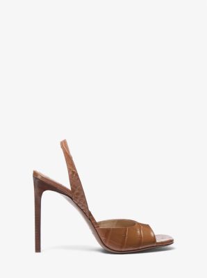 Marisa Crocodile Embossed Patent Leather Sandal