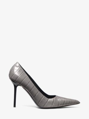 Escarpin Winona en cuir effet crocodile en relief