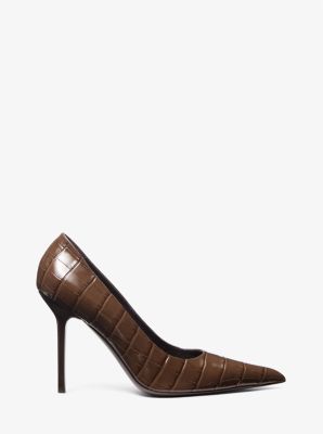 Winona Crocodile Embossed Leather Pump