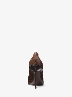 Pumps Winona aus Leder mit Krokodilprägung