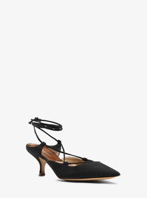 Suede Lace-Up Pump in BLACK | Michael Kors
