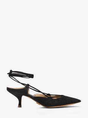 Suede Lace-Up Pump in BLACK | Michael Kors