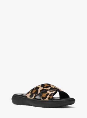 michael kors sabine animal print slides