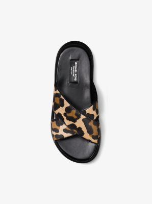 michael kors leopard slides