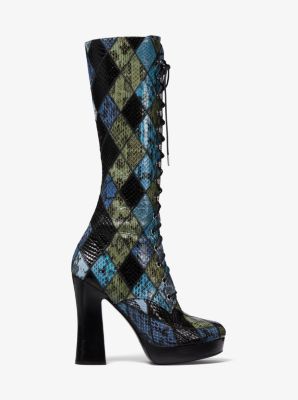 Deandra Patchwork Snakeskin Platform Boot image number 1