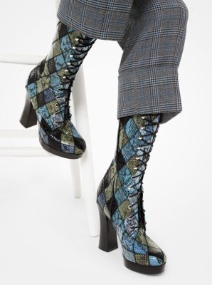 Deandra Patchwork Snakeskin Platform Boot image number 4