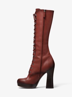 Deandra Burnished Calf Leather Platform Boot