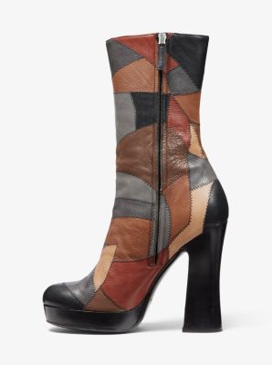 Plateau-Stiefel Emmy aus Leder im Patchwork-Stil image number 2