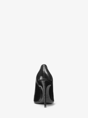 Gretel Crackled Leather Pump in BLACK | Michael Kors