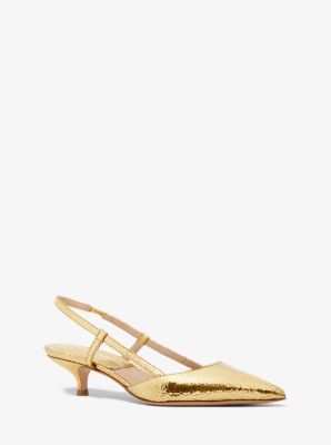 Hallie Crackled Metallic Leather Pump | Michael Kors