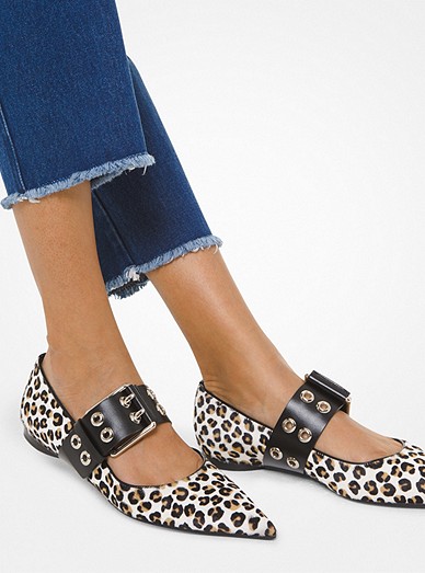 gradvist faktureres propel Maude Leopard Calf Hair Pointed-toe Mary Jane Flat | Michael Kors
