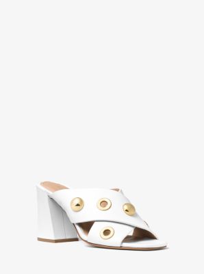 Brianna Grommeted Leather Mule | Michael Kors