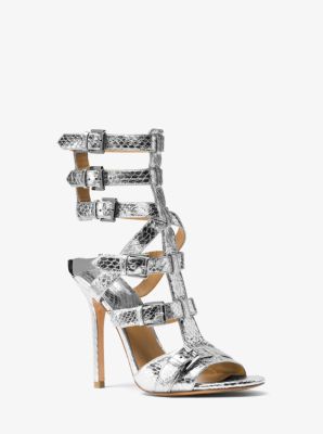 snakeskin gladiator sandals