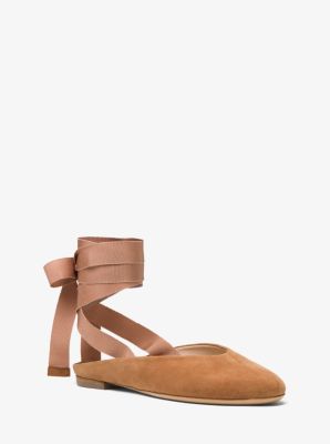 Maren Suede Lace-Up Flat