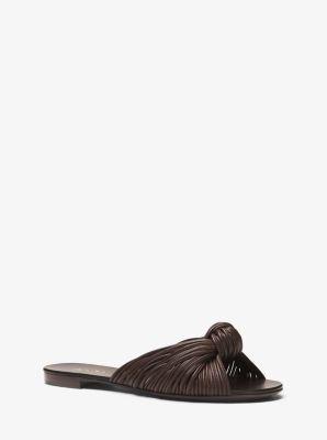 Serena Knotted Leather Slide Sandal