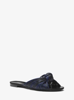 michael kors black leather sandals