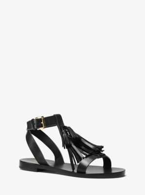 Steffi Leather Tassel Sandal Michael Kors Canada