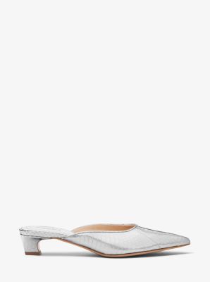 Calista Metallic Snakeskin Mule