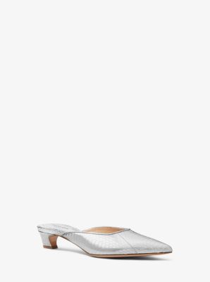 Calista Metallic Snakeskin Mule