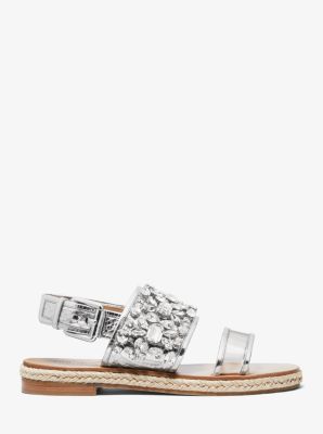 Lafayette Embellished Metallic Snakeskin Sandal