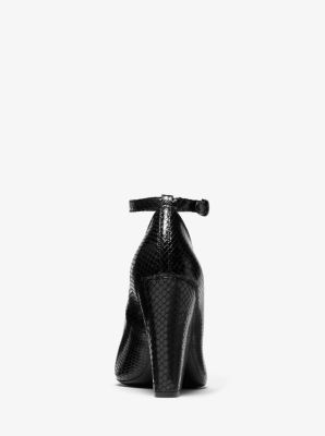 Peeptoe Julianne aus Leder mit Pythonprägung image number 2